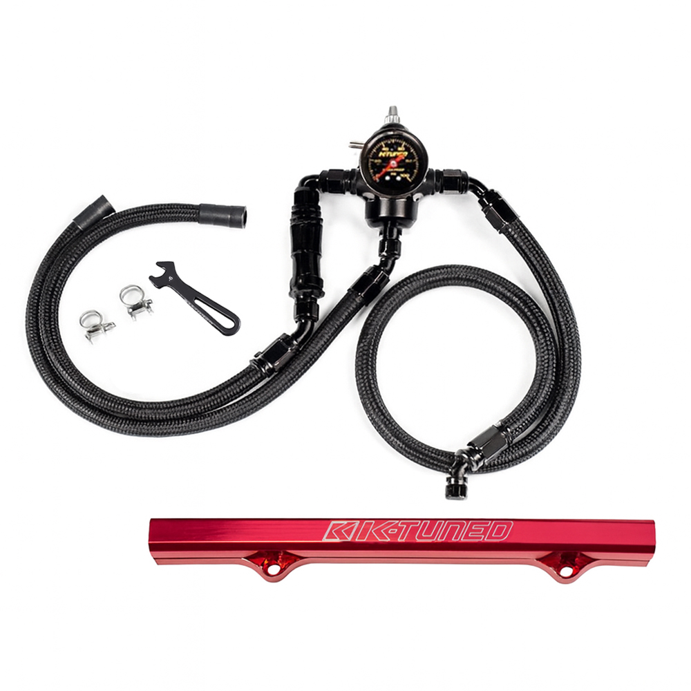 K-Tuned 6AN Center Feed Fuel System with Red Fuel Rail